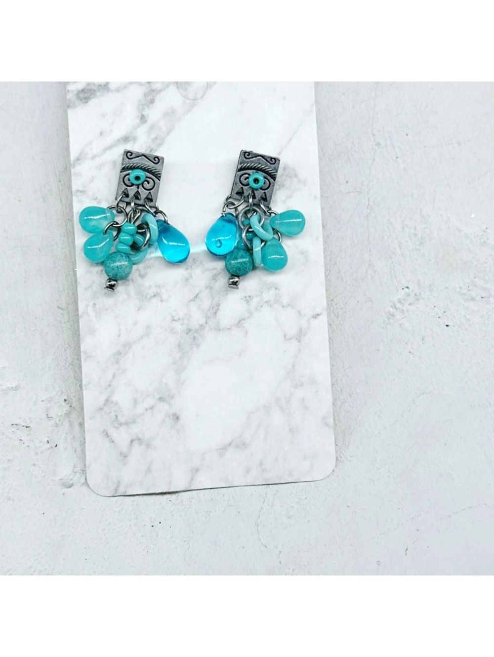 4651u. Pewtertone Southwest Earrings